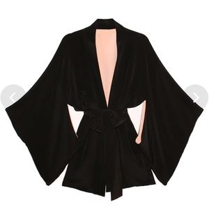Fleur du mal Haori japanese black and light baby pink silk kimono
